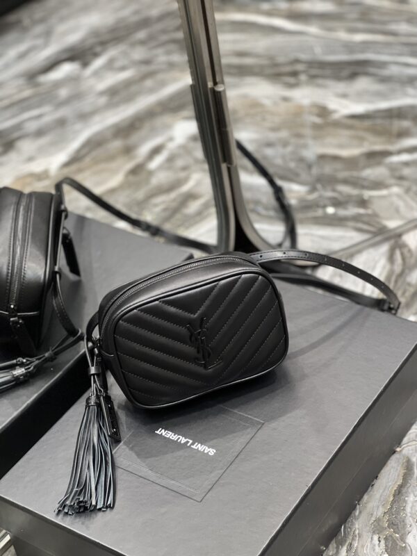 [REP 1:1] Saint Laurent Lou Belt Bag Black In Matelassé Black Metal Hardware For Women 6.1in/15cm YSL 534817DV7081000