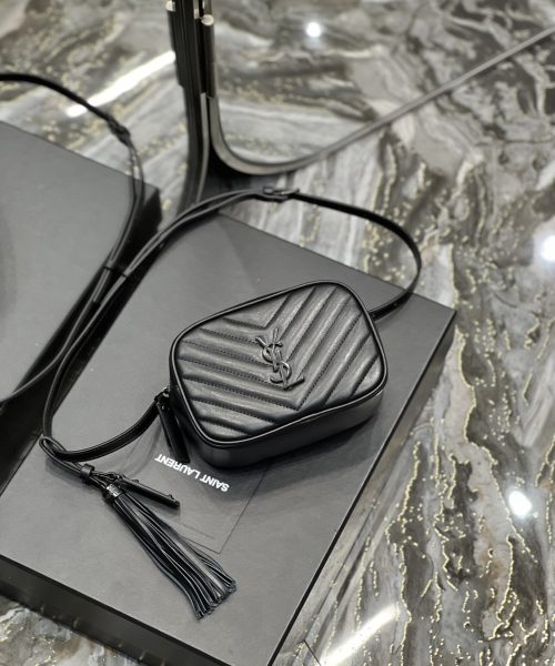 [REP 1:1] Saint Laurent Lou Belt Bag Black In Matelassé Black Metal Hardware For Women 6.1in/15cm YSL 534817DV7081000