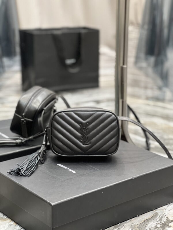 [REP 1:1] Saint Laurent Lou Belt Bag Black In Matelassé Black Metal Hardware For Women 6.1in/15cm YSL 534817DV7081000