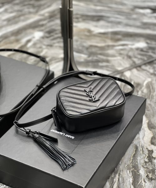 [REP 1:1] Saint Laurent Lou Belt Bag Black In Matelassé Black Metal Hardware For Women 6.1in/15cm YSL 534817DV7081000
