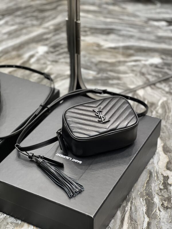 [REP 1:1] Saint Laurent Lou Belt Bag Black In Matelassé Black Metal Hardware For Women 6.1in/15cm YSL 534817DV7081000