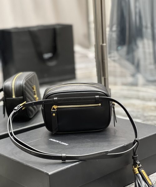 [REP 1:1] Saint Laurent Lou Belt Bag Black In Matelassé Gold Toned Hardware For Women 6.1in/15cm YSL 614031DV7071000