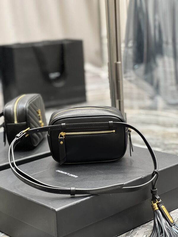 [REP 1:1] Saint Laurent Lou Belt Bag Black In Matelassé Gold Toned Hardware For Women 6.1in/15cm YSL 614031DV7071000