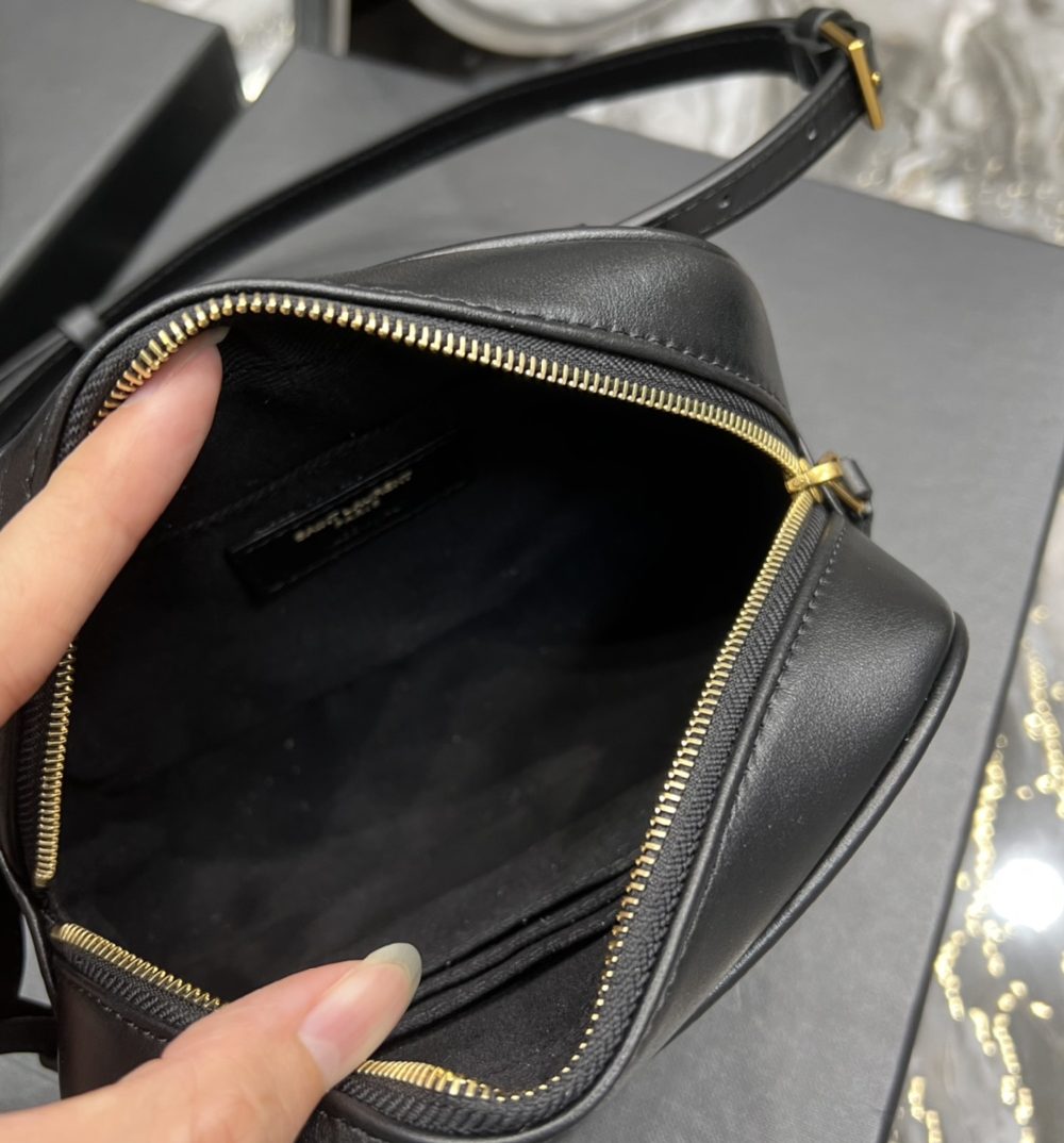 [REP 1:1] Saint Laurent Lou Belt Bag Black In Matelassé Gold Toned Hardware For Women 6.1in/15cm YSL 614031DV7071000