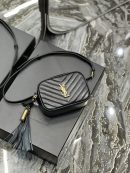 [REP 1:1] Saint Laurent Lou Belt Bag Black In Matelassé Gold Toned Hardware For Women 6.1in/15cm YSL 614031DV7071000