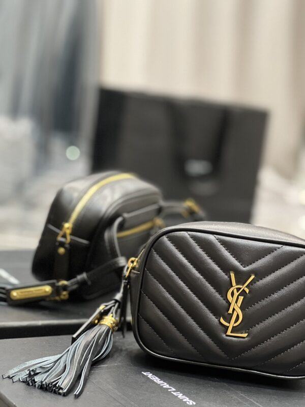 [REP 1:1] Saint Laurent Lou Belt Bag Black In Matelassé Gold Toned Hardware For Women 6.1in/15cm YSL 614031DV7071000