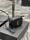 [REP 1:1] Saint Laurent Lou Belt Bag Black In Matelassé Gold Toned Hardware For Women 6.1in/15cm YSL 614031DV7071000