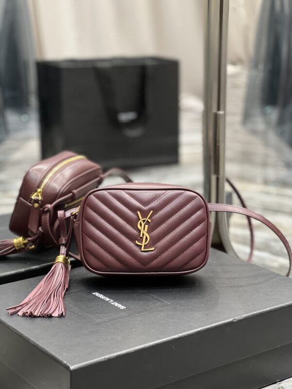 [REP 1:1] Saint Laurent Lou Belt Bag Red In Matelassé Gold Toned Hardware For Women 6.1in/15cm YSL 614031DV7072721