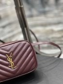 [REP 1:1] Saint Laurent Lou Belt Bag Red In Matelassé Gold Toned Hardware For Women 6.1in/15cm YSL 614031DV7072721