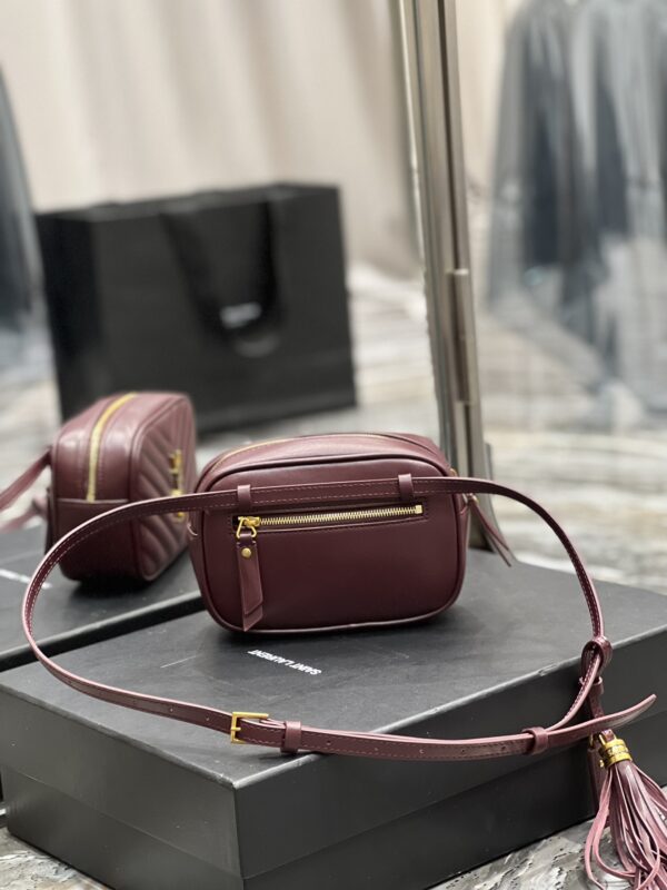 [REP 1:1] Saint Laurent Lou Belt Bag Red In Matelassé Gold Toned Hardware For Women 6.1in/15cm YSL 614031DV7072721