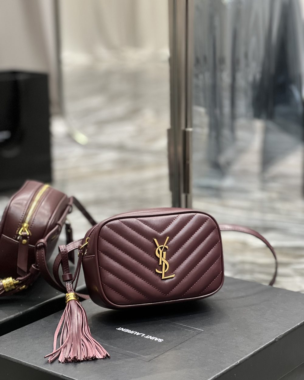 [REP 1:1] Saint Laurent Lou Belt Bag Red In Matelassé Gold Toned Hardware For Women 6.1in/15cm YSL 614031DV7072721