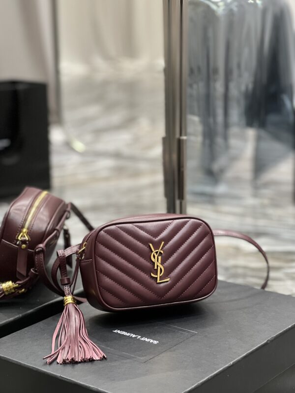 [REP 1:1] Saint Laurent Lou Belt Bag Red In Matelassé Gold Toned Hardware For Women 6.1in/15cm YSL 614031DV7072721