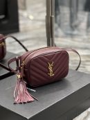 [REP 1:1] Saint Laurent Lou Belt Bag Red In Matelassé Gold Toned Hardware For Women 6.1in/15cm YSL 614031DV7072721