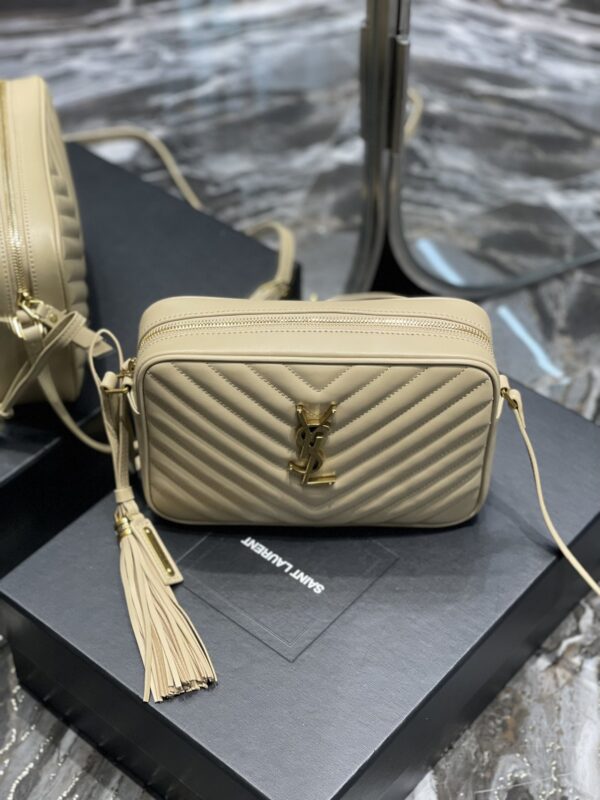 [REP 1:1] Saint Laurent Lou Camera Bag Beige With Gold Toned Hardware For Women 9in/23cm YSL 612544DV7072721