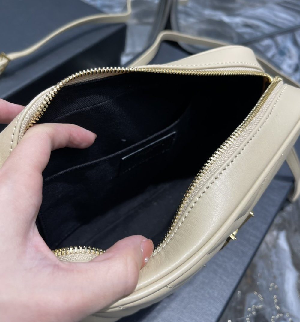 [REP 1:1] Saint Laurent Lou Camera Bag Beige With Gold Toned Hardware For Women 9in/23cm YSL 612544DV7072721