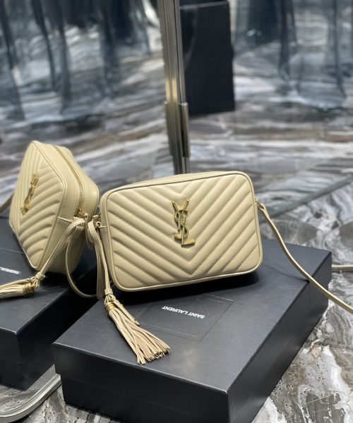 [REP 1:1] Saint Laurent Lou Camera Bag Beige With Gold Toned Hardware For Women 9in/23cm YSL 612544DV7072721