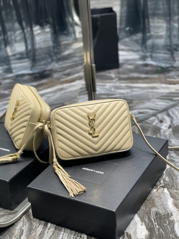 [REP 1:1] Saint Laurent Lou Camera Bag Beige With Gold Toned Hardware For Women 9in/23cm YSL 612544DV7072721