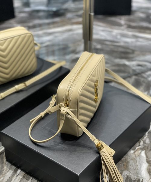 [REP 1:1] Saint Laurent Lou Camera Bag Beige With Gold Toned Hardware For Women 9in/23cm YSL 612544DV7072721