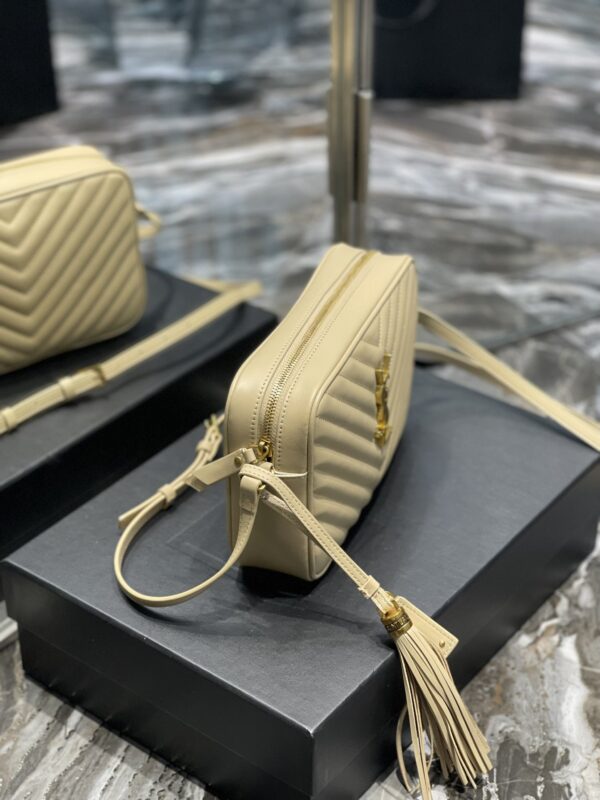 [REP 1:1] Saint Laurent Lou Camera Bag Beige With Gold Toned Hardware For Women 9in/23cm YSL 612544DV7072721