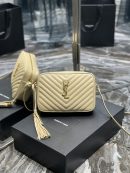 [REP 1:1] Saint Laurent Lou Camera Bag Beige With Gold Toned Hardware For Women 9in/23cm YSL 612544DV7072721