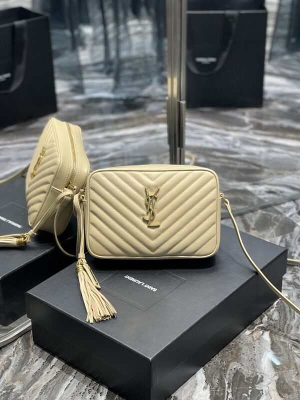 [REP 1:1] Saint Laurent Lou Camera Bag Beige With Gold Toned Hardware For Women 9in/23cm YSL 612544DV7072721