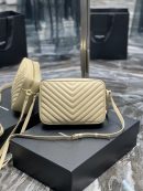 [REP 1:1] Saint Laurent Lou Camera Bag Beige With Gold Toned Hardware For Women 9in/23cm YSL 612544DV7072721