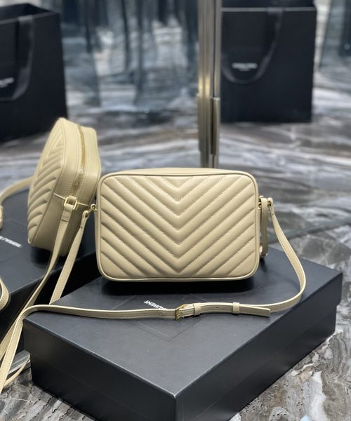 [REP 1:1] Saint Laurent Lou Camera Bag Beige With Gold Toned Hardware For Women 9in/23cm YSL 612544DV7072721