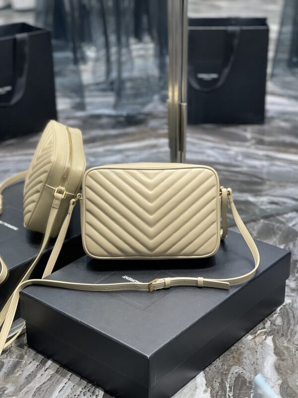 [REP 1:1] Saint Laurent Lou Camera Bag Beige With Gold Toned Hardware For Women 9in/23cm YSL 612544DV7072721