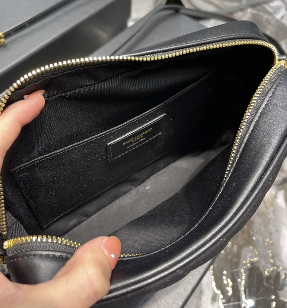 [REP 1:1] Saint Laurent Lou Camera Bag Black With Gold Hardware For Women 9in/23cm YSL 612544C4BW71000