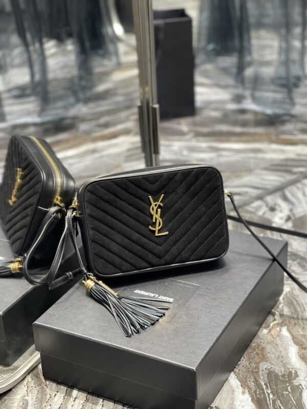 [REP 1:1] Saint Laurent Lou Camera Bag Black With Gold Hardware For Women 9in/23cm YSL 612544C4BW71000