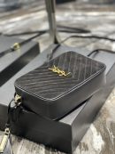 [REP 1:1] Saint Laurent Lou Camera Bag Black With Gold Hardware For Women 9in/23cm YSL 612544C4BW71000