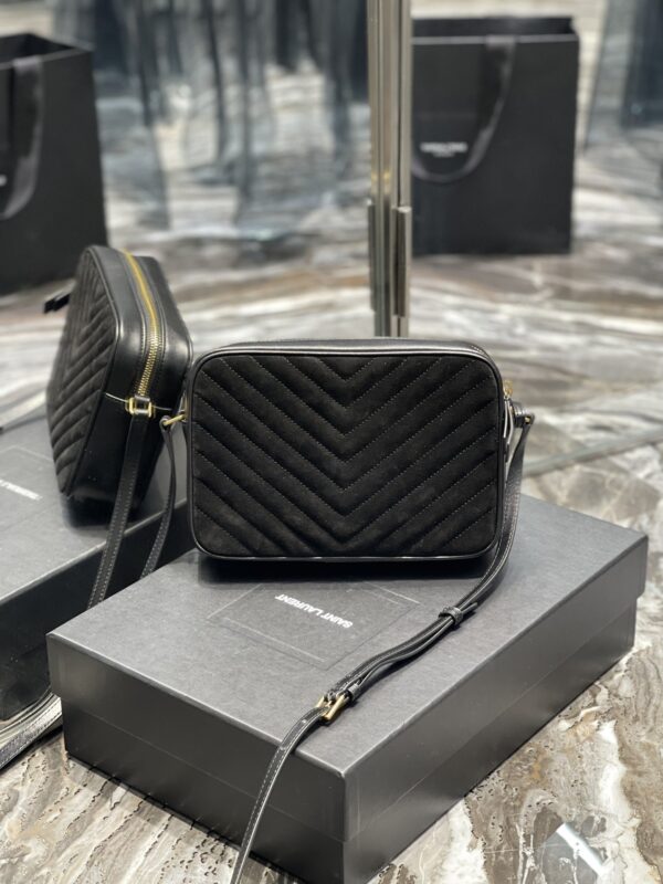 [REP 1:1] Saint Laurent Lou Camera Bag Black With Gold Hardware For Women 9in/23cm YSL 612544C4BW71000
