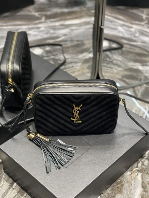 [REP 1:1] Saint Laurent Lou Camera Bag Black With Gold Hardware For Women 9in/23cm YSL 612544C4BW71000