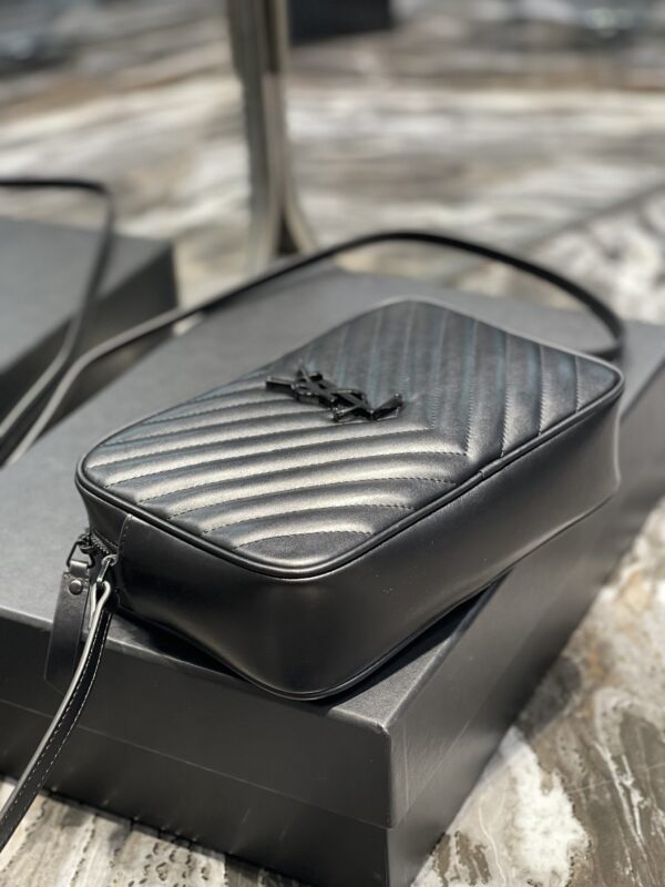 [REP 1:1] Saint Laurent Lou Camera Bag Black With Metal Hardware For Women 9in/23cm YSL 612544DV7081000