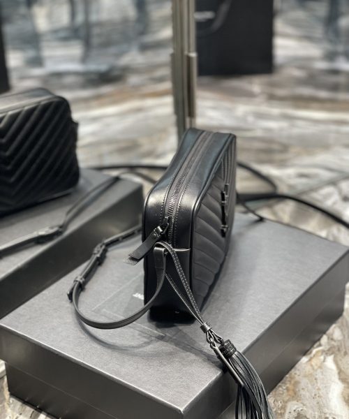 [REP 1:1] Saint Laurent Lou Camera Bag Black With Metal Hardware For Women 9in/23cm YSL 612544DV7081000