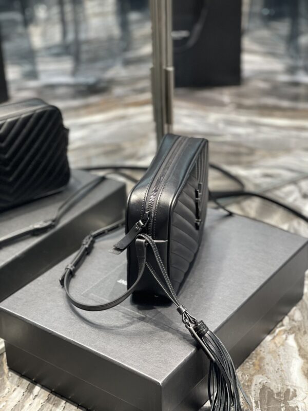 [REP 1:1] Saint Laurent Lou Camera Bag Black With Metal Hardware For Women 9in/23cm YSL 612544DV7081000