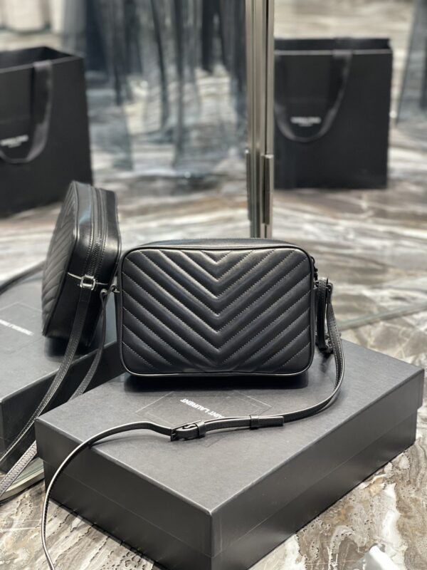 [REP 1:1] Saint Laurent Lou Camera Bag Black With Metal Hardware For Women 9in/23cm YSL 612544DV7081000