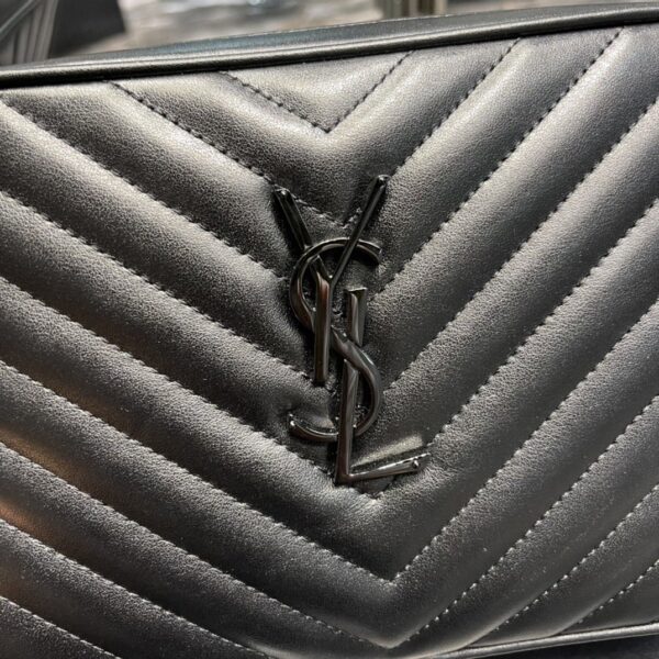 [REP 1:1] Saint Laurent Lou Camera Bag Black With Metal Hardware For Women 9in/23cm YSL 612544DV7081000