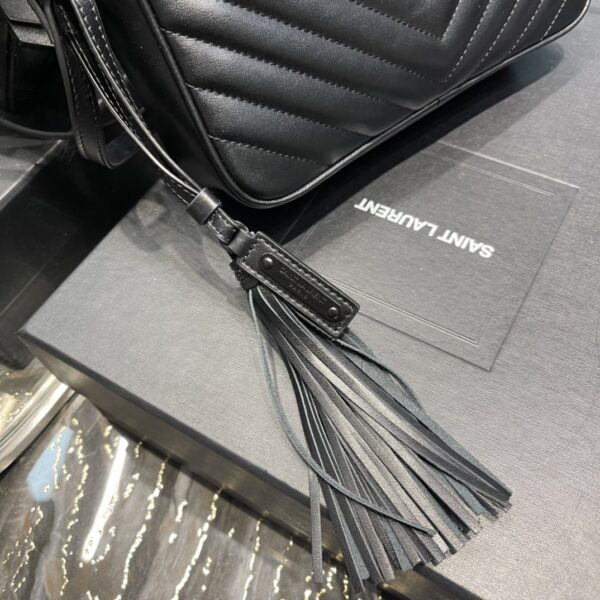 [REP 1:1] Saint Laurent Lou Camera Bag Black With Metal Hardware For Women 9in/23cm YSL 612544DV7081000