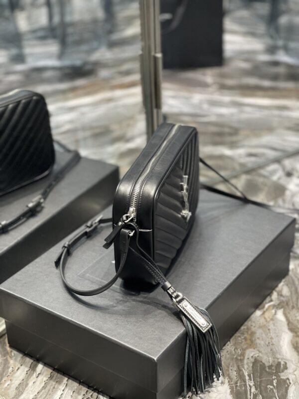 [REP 1:1] Saint Laurent Lou Camera Bag Black With Silver Toned Hardware For Women 9in/23cm YSL 612544DV7041000