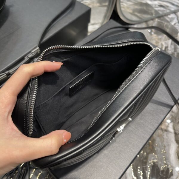 [REP 1:1] Saint Laurent Lou Camera Bag Black With Silver Toned Hardware For Women 9in/23cm YSL 612544DV7041000