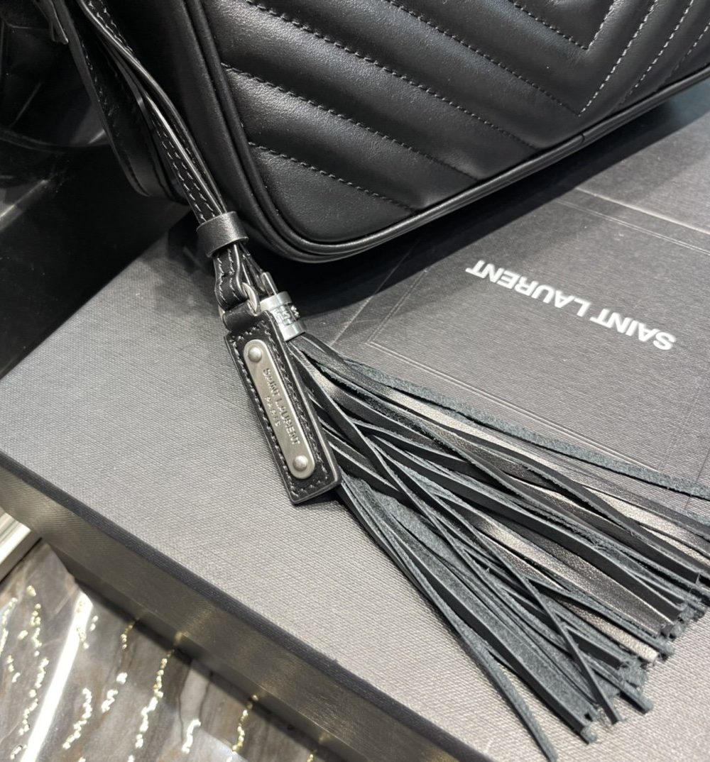 [REP 1:1] Saint Laurent Lou Camera Bag Black With Silver Toned Hardware For Women 9in/23cm YSL 612544DV7041000