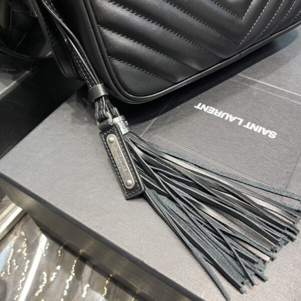 [REP 1:1] Saint Laurent Lou Camera Bag Black With Silver Toned Hardware For Women 9in/23cm YSL 612544DV7041000