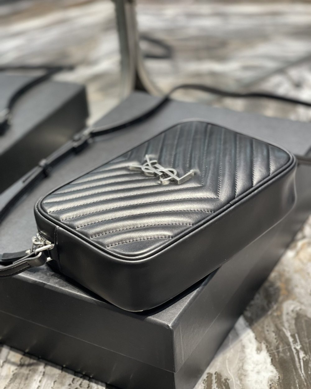 [REP 1:1] Saint Laurent Lou Camera Bag Black With Silver Toned Hardware For Women 9in/23cm YSL 612544DV7041000