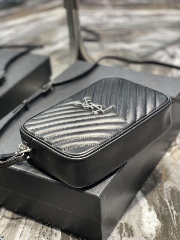 [REP 1:1] Saint Laurent Lou Camera Bag Black With Silver Toned Hardware For Women 9in/23cm YSL 612544DV7041000