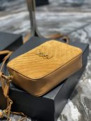 [REP 1:1] Saint Laurent Lou Camera Bag Brown With Gold Toned Hardware For Women 9in/23cm YSL 6125441S7R77761