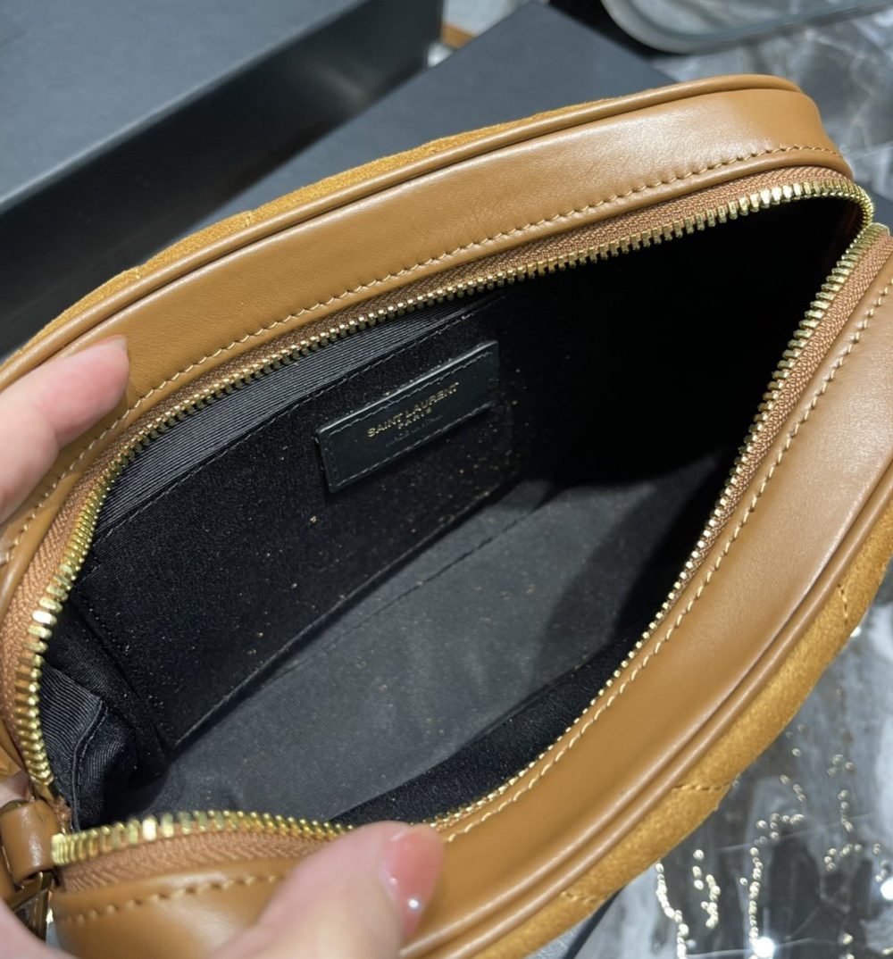 [REP 1:1] Saint Laurent Lou Camera Bag Brown With Gold Toned Hardware For Women 9in/23cm YSL 6125441S7R77761