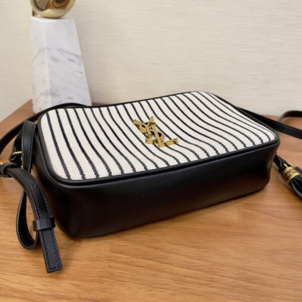 [REP 1:1] Saint Laurent Lou Camera Bag In Canvas Black And White For Women 9in/23cm YSL 612542FAACG9583