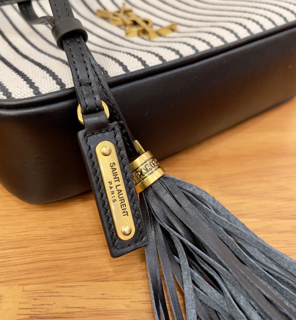 [REP 1:1] Saint Laurent Lou Camera Bag In Canvas Black And White For Women 9in/23cm YSL 612542FAACG9583