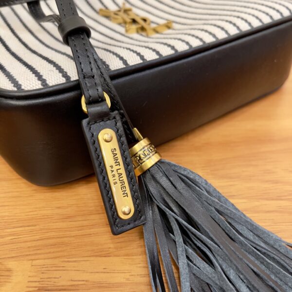[REP 1:1] Saint Laurent Lou Camera Bag In Canvas Black And White For Women 9in/23cm YSL 612542FAACG9583